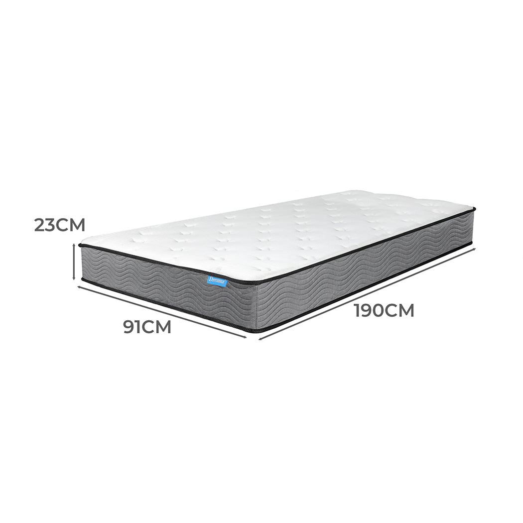 Dreamz Spring Mattress Pocket Bed Top Single-1820268744358891522