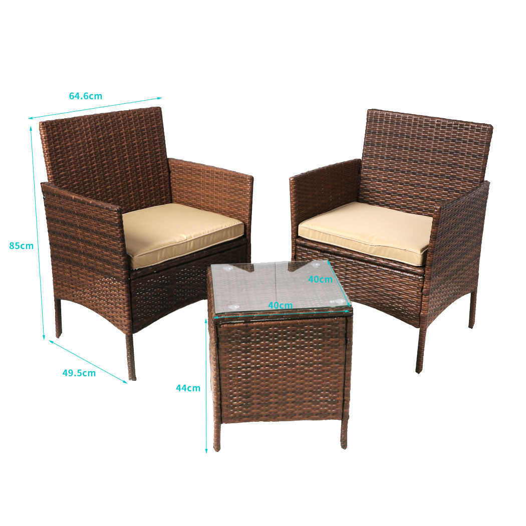 Levede Outdoor Furniture Setting Patio Brown