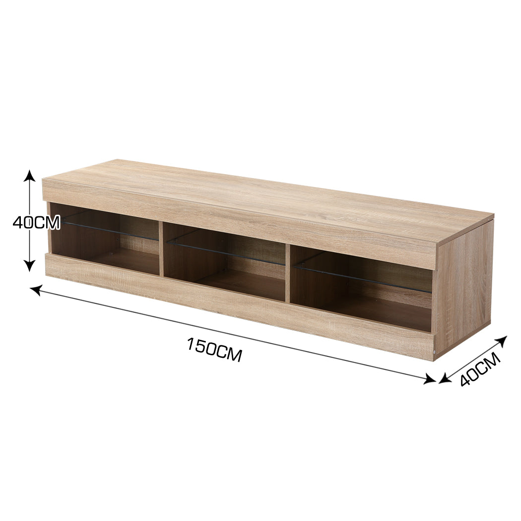 Levede LED Entertainment Center TV Stand Oak-1820268399842955266