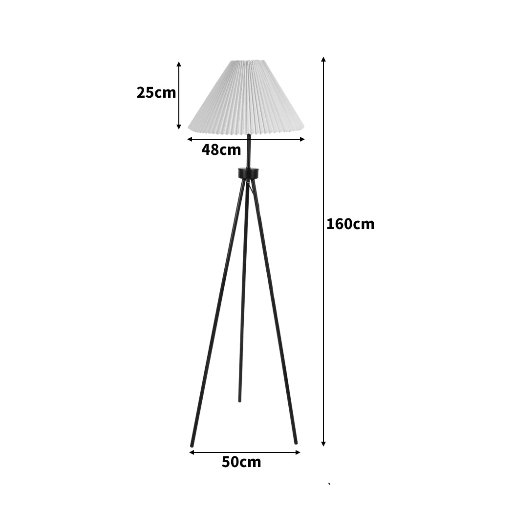 EMITTO Modern Tripod Floor Lamp Linen White