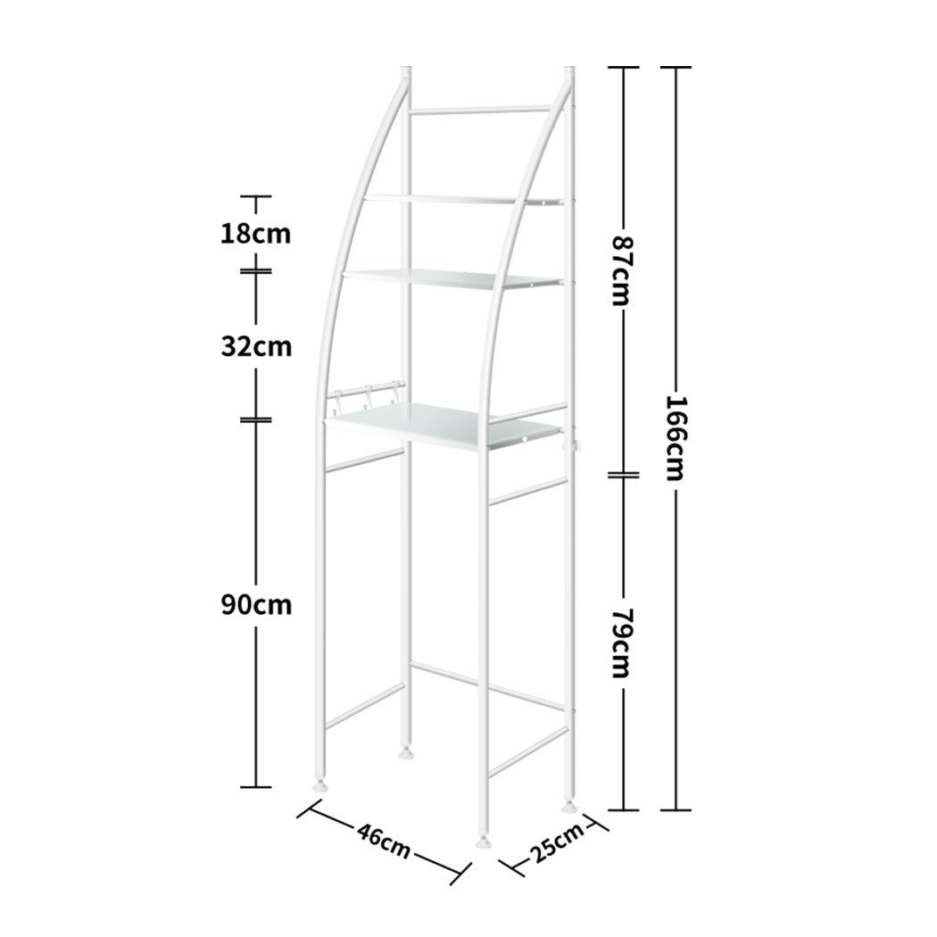 Dutxa 3 Tier Over Toilet Storage Shelf White