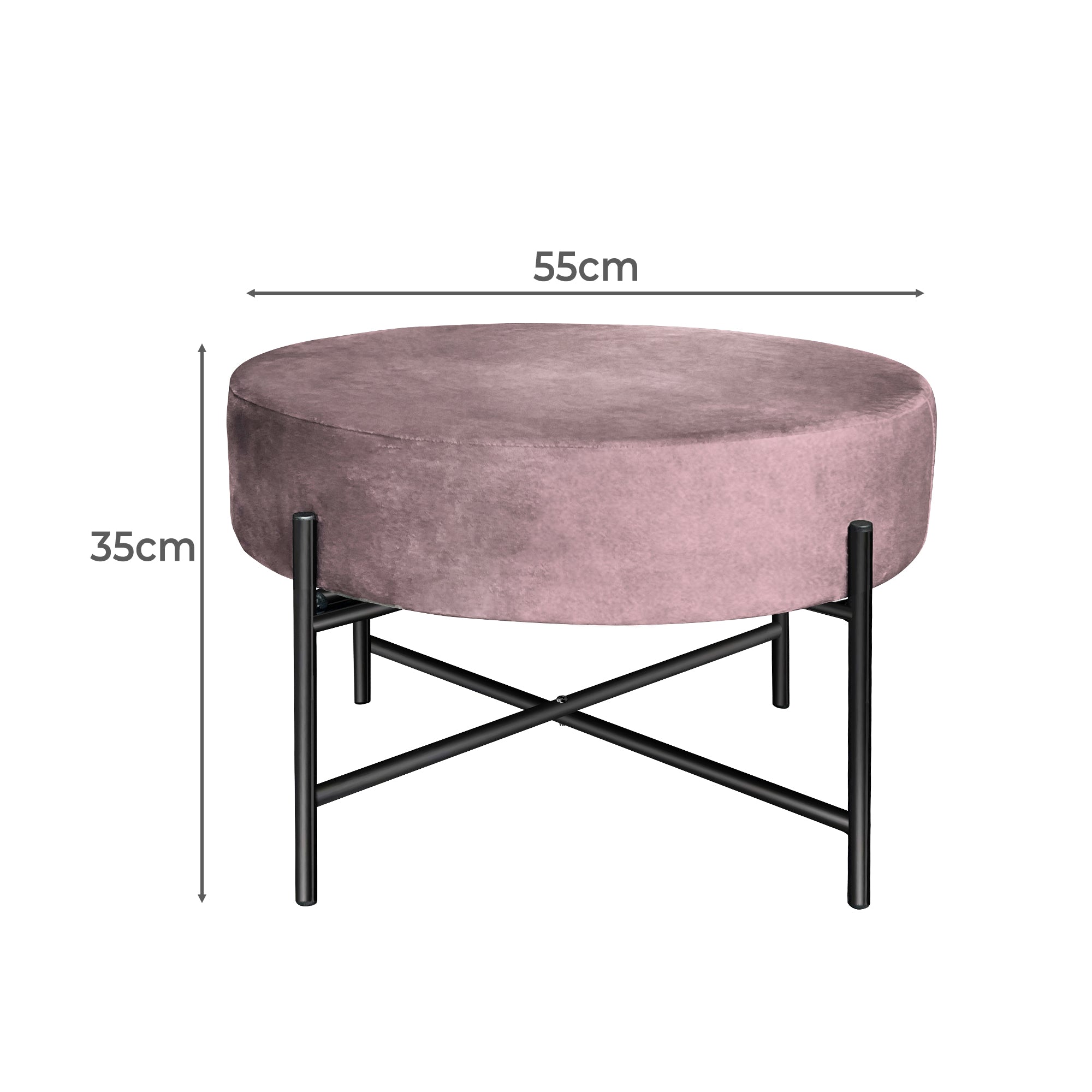 Levede Foot Stool Ottoman Footstool Pink