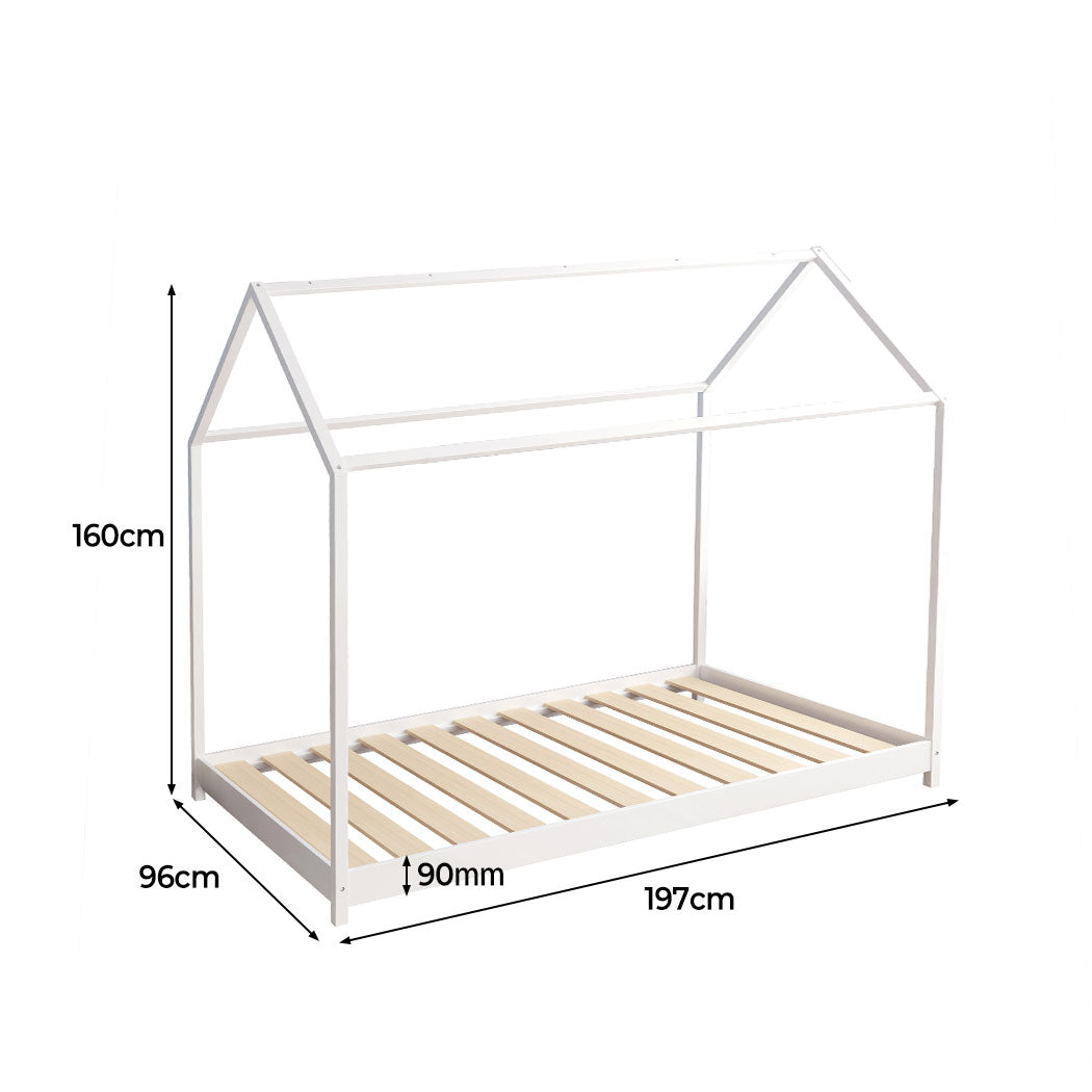 Levede Bed Frame Single Wooden Timber White