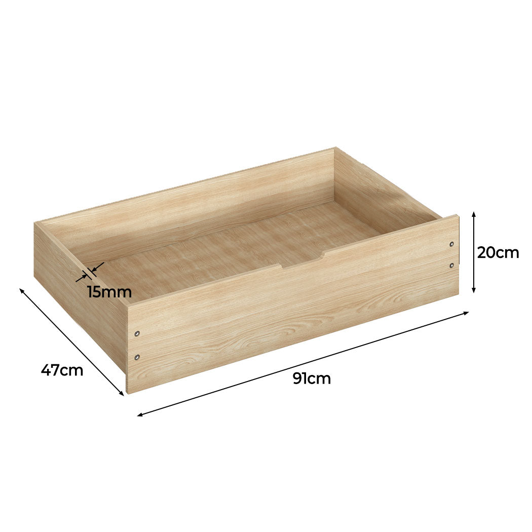 Levede 2x Bed Frame Storage Drawers Nature Natural