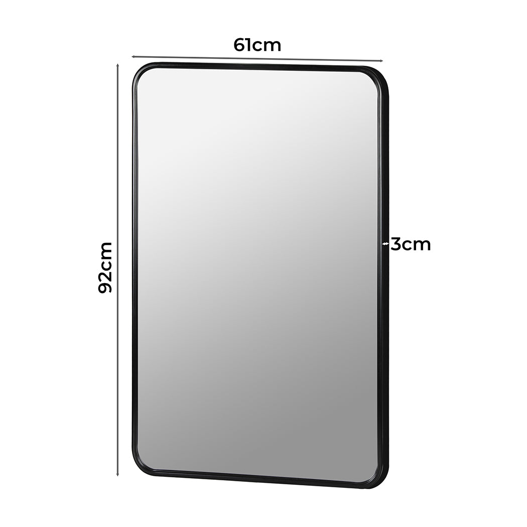 Yezi Wall Mirror Rectangle Bathroom Black