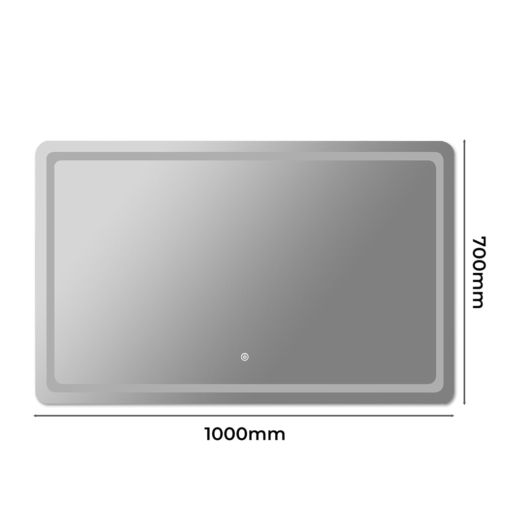 EMITTO LED Wall Mirror Anti-fog Bathroom 100x70cm 70x100