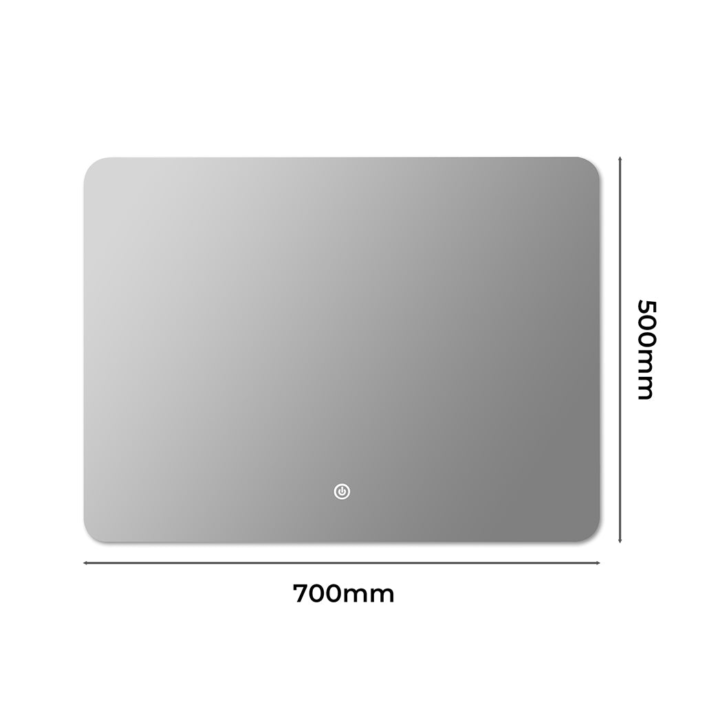 EMITTO LED Wall Mirror Anti-fog Bathroom 70x50cm 50x70