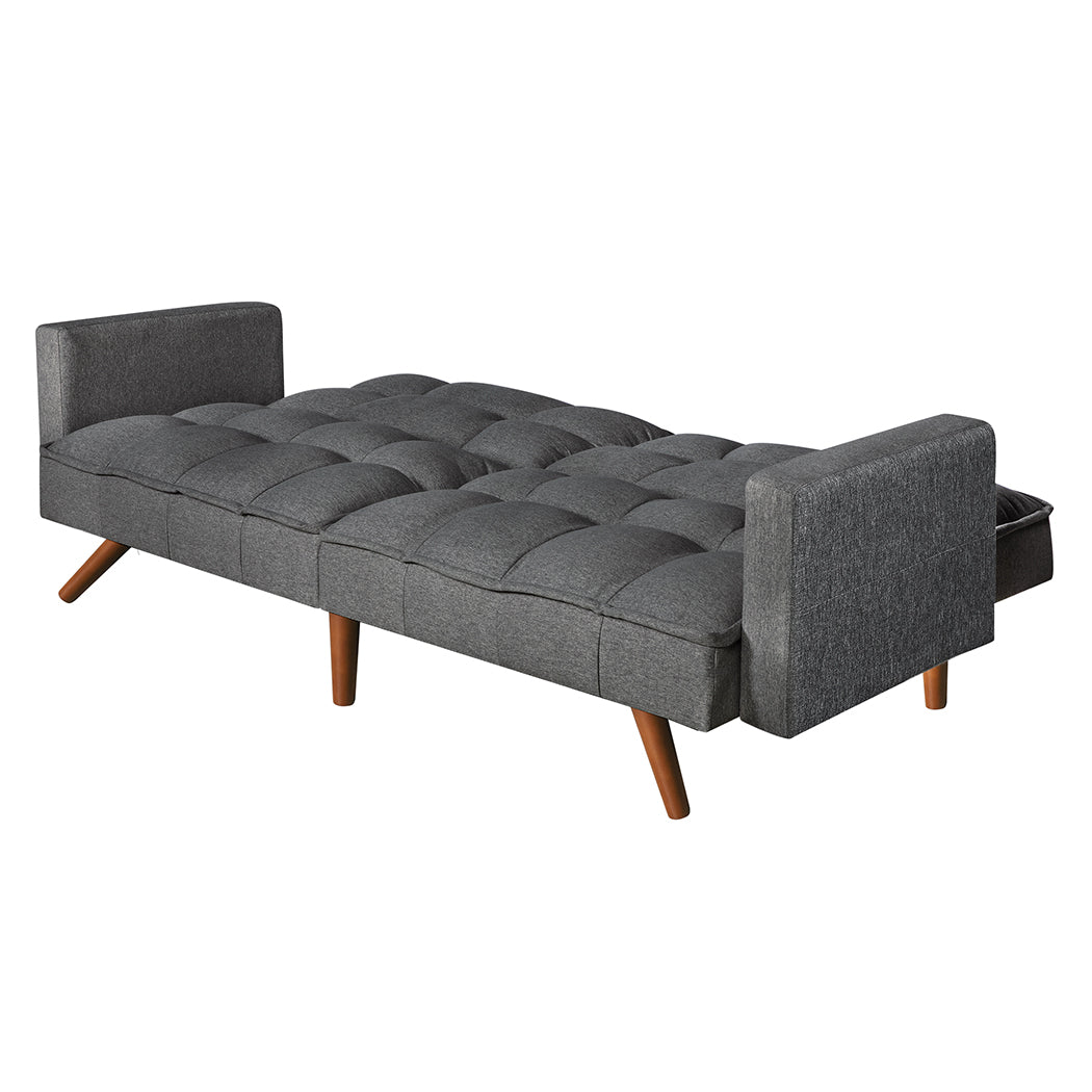 Levede Sofa Bed Futon Convertible Fabric Dark Grey-1820268387369095171