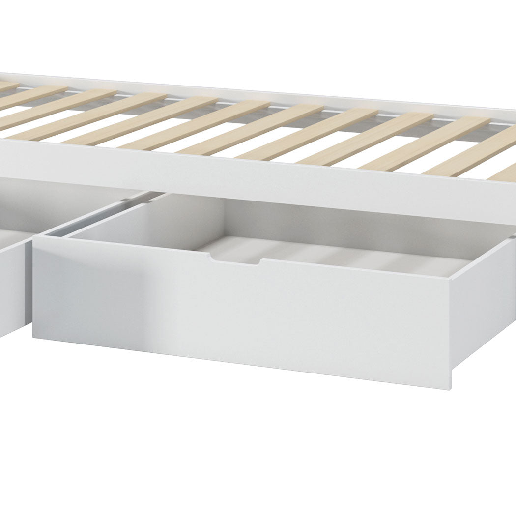 Levede 2x Bed Frame Storage Drawers White