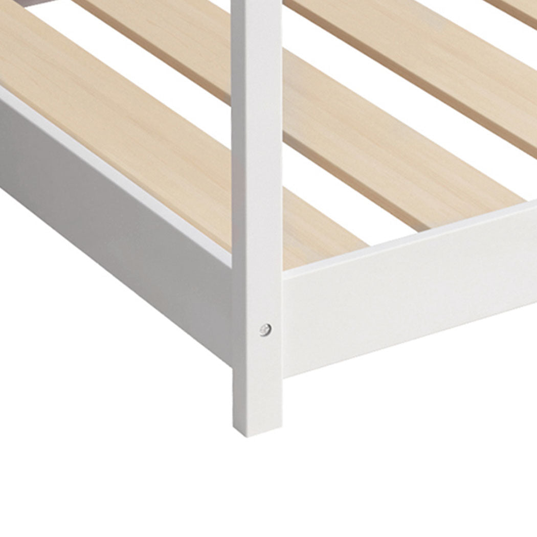 Levede Bed Frame Single Wooden Timber White