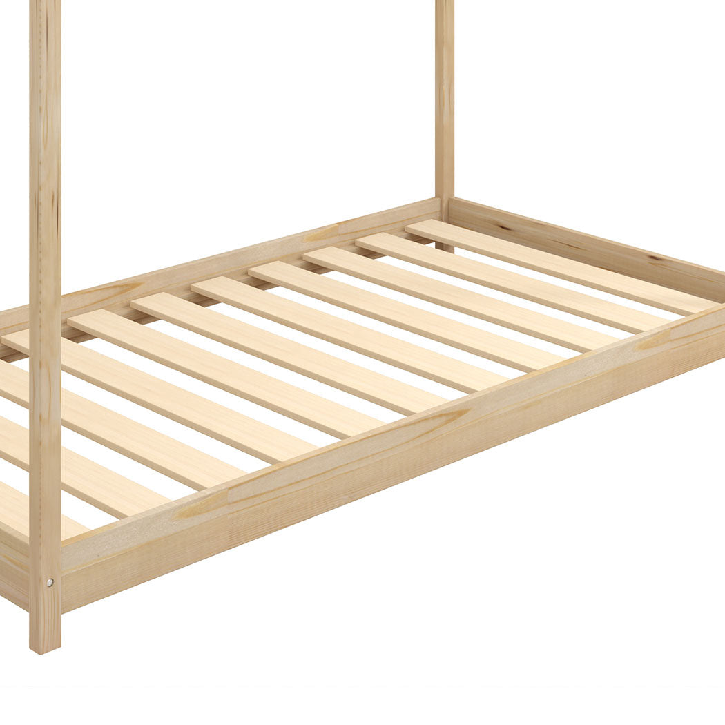 Levede Bed Frame Single Wooden Timber Nature Natural