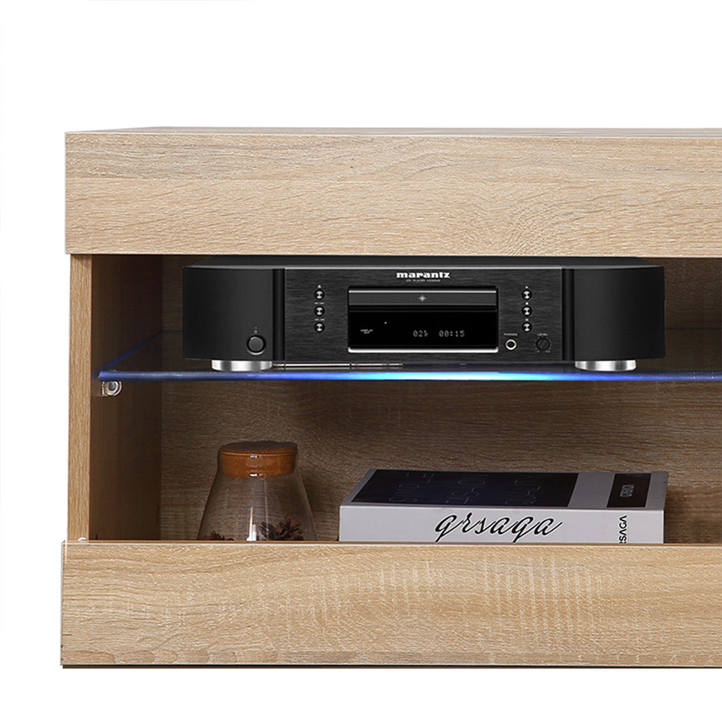 Levede LED Entertainment Center TV Stand Oak-1820268399842955268