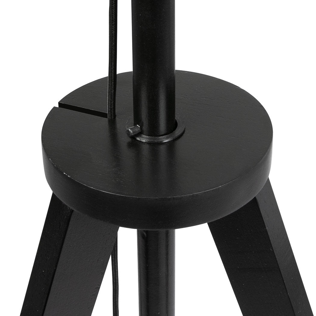 EMITTO Wooden Floor Lamp Modern Tripod Black