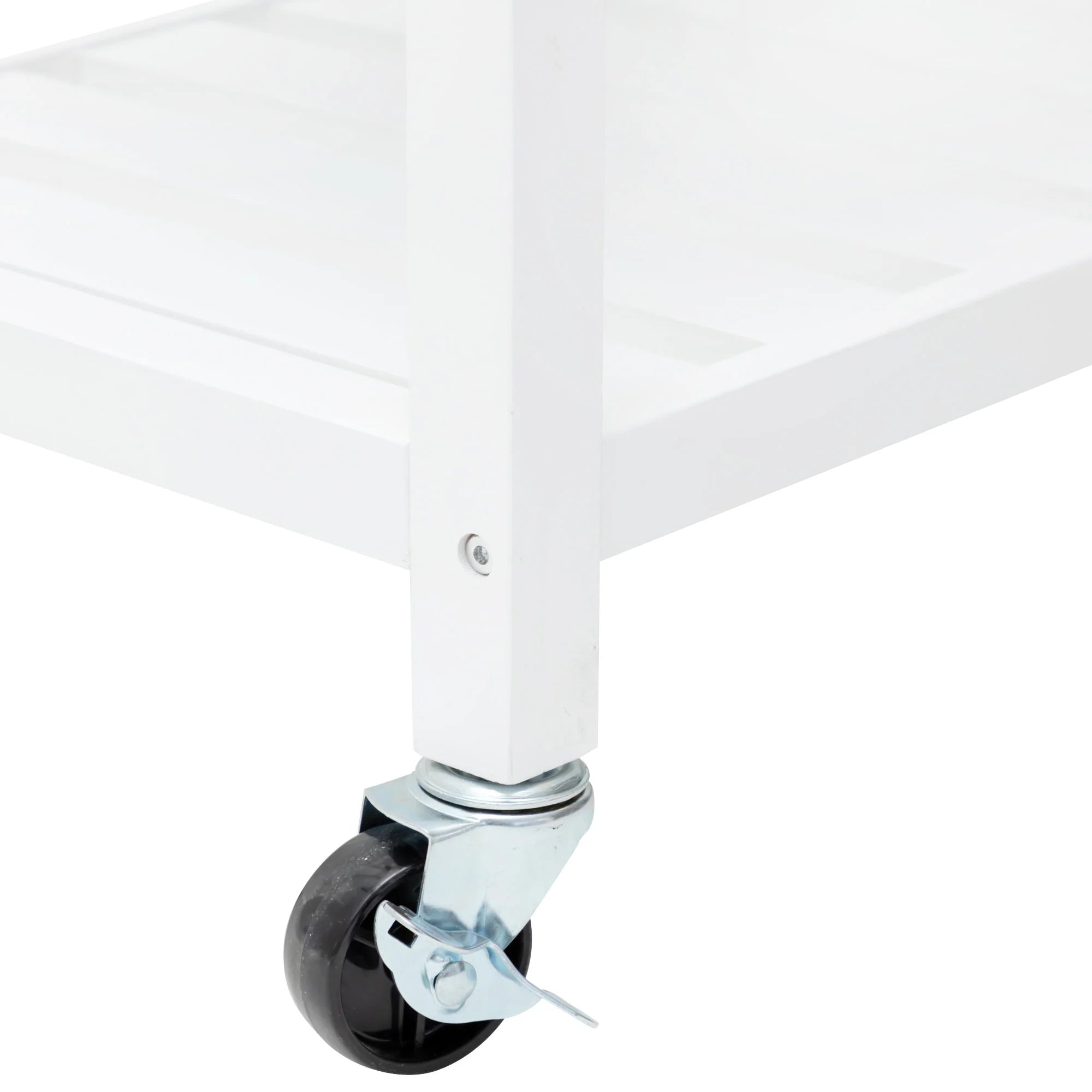 Kitchen Island Trolley with Open Shelves - White