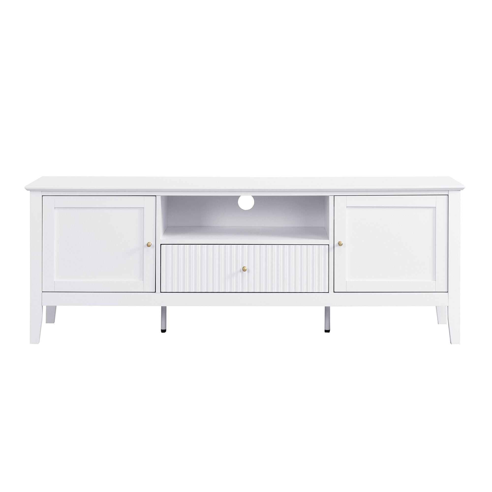 Zara Fluted Entertainment Unit 150cm - White