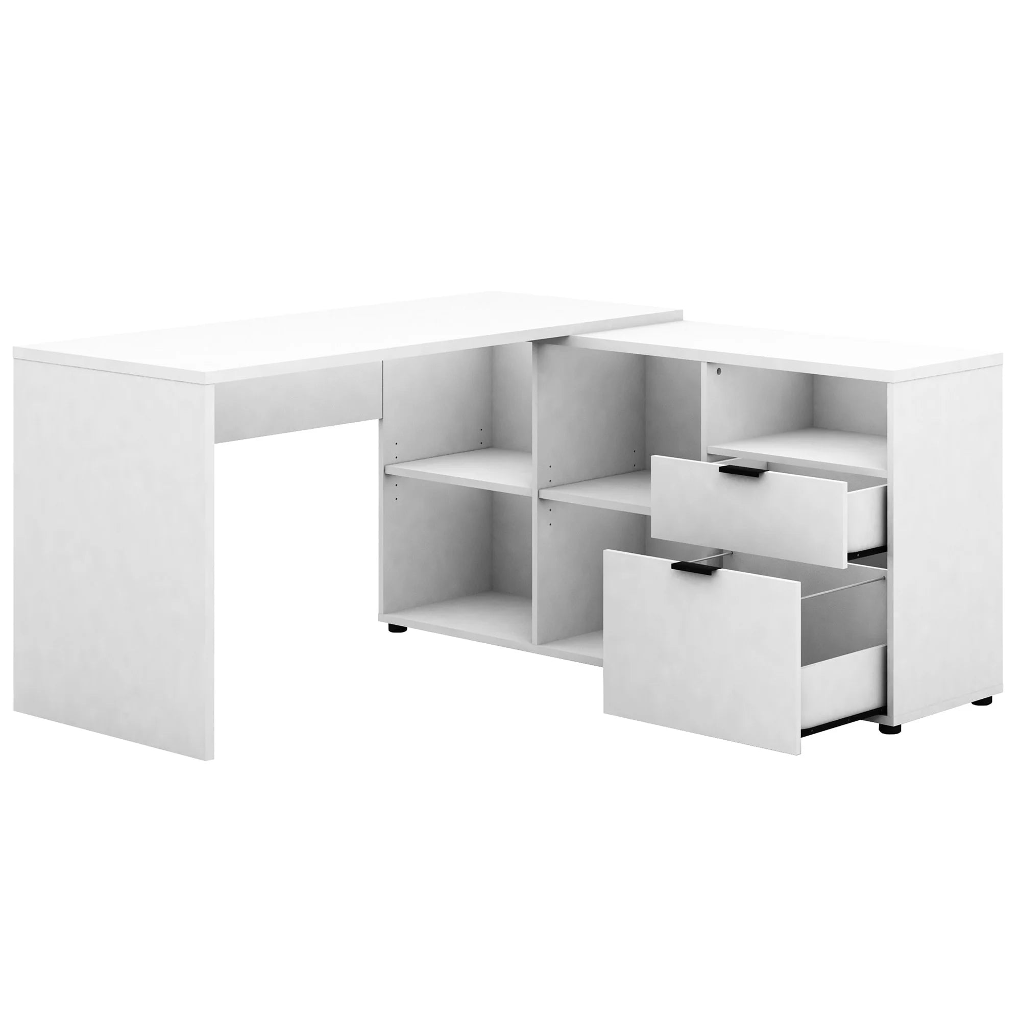 Rico 2 Drawer 5 Compartment Executive Desk - White