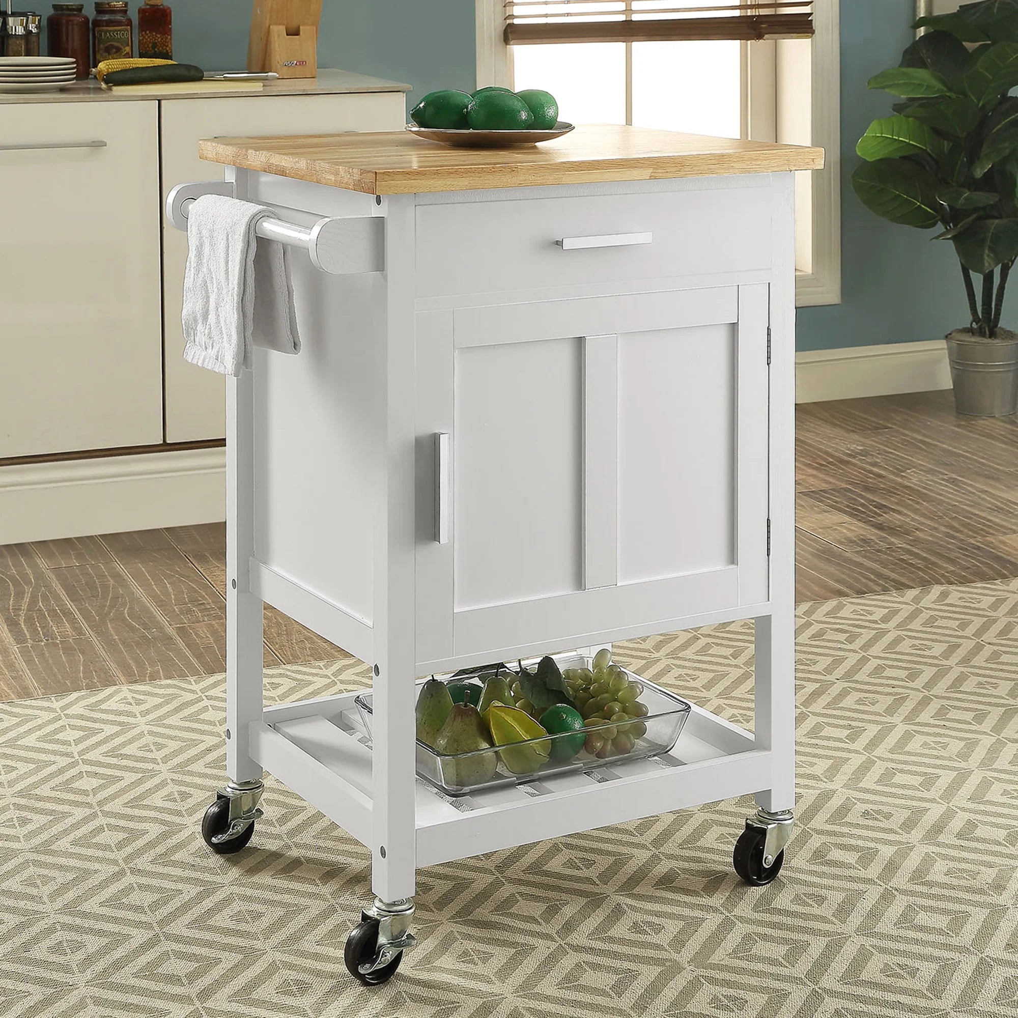 Denver Kitchen Trolley 1 Drawer 1 Door - White