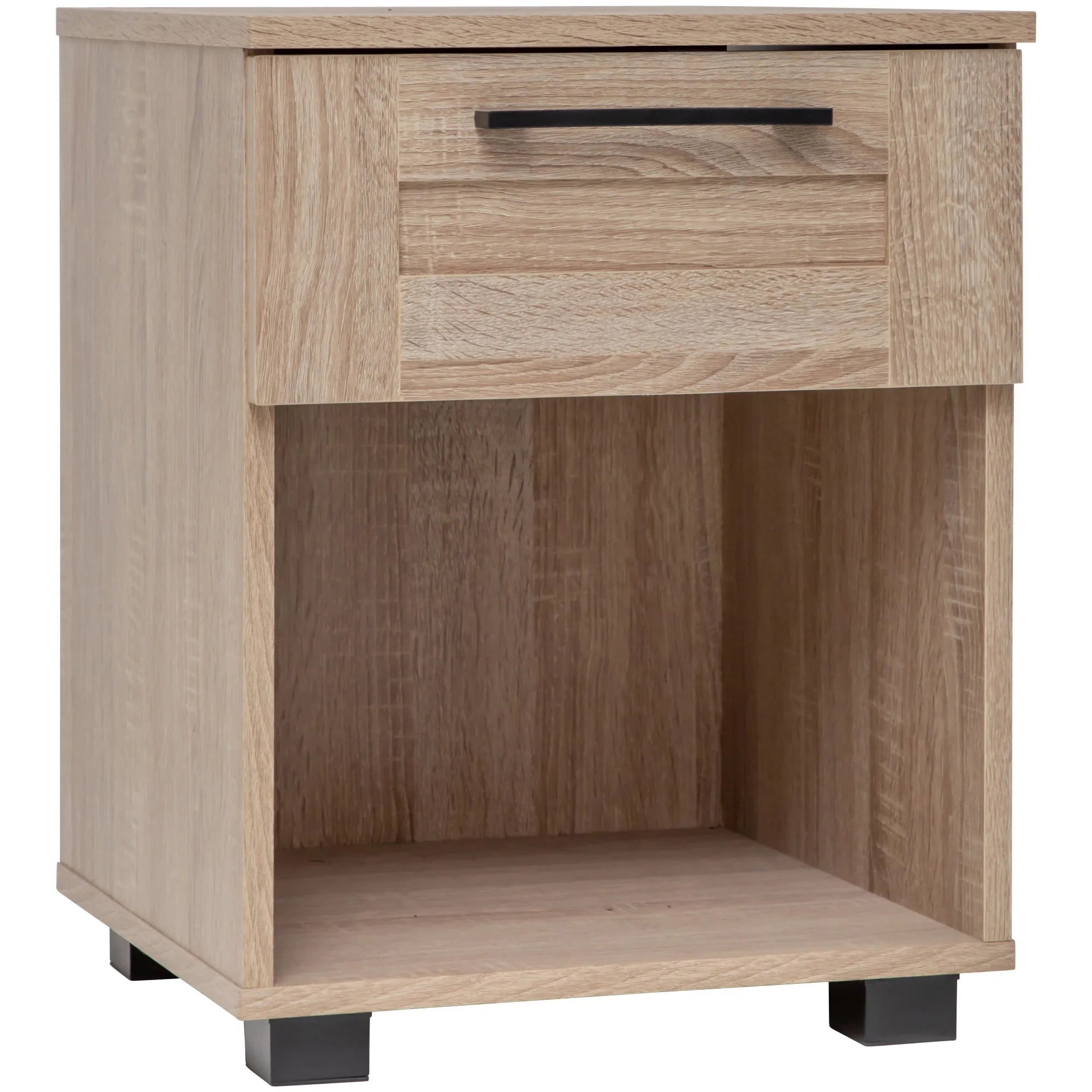 Montreal Bedside Table 1 Drawer - Light Sonoma Oak