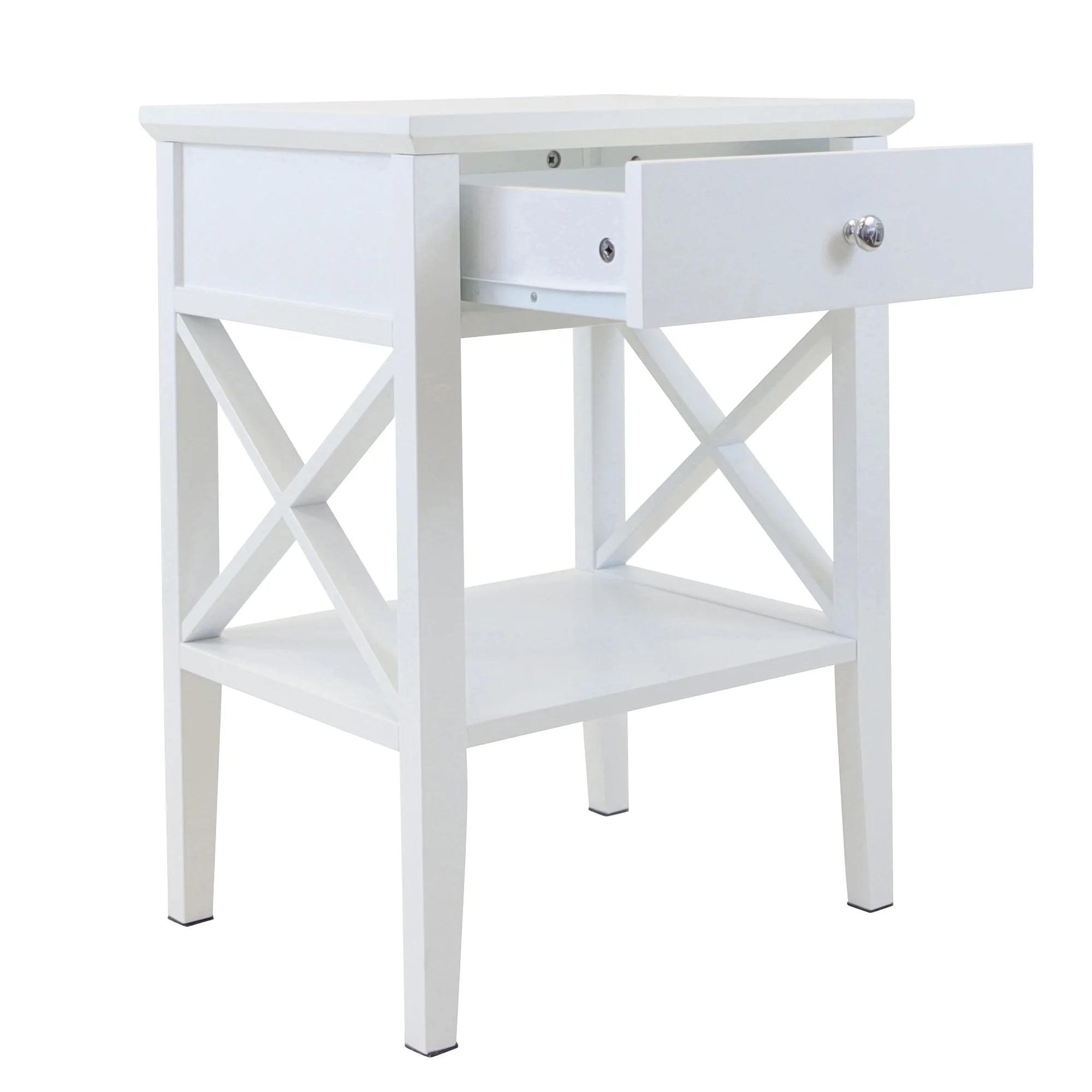 Long Island Side Table 1 Drawer - White