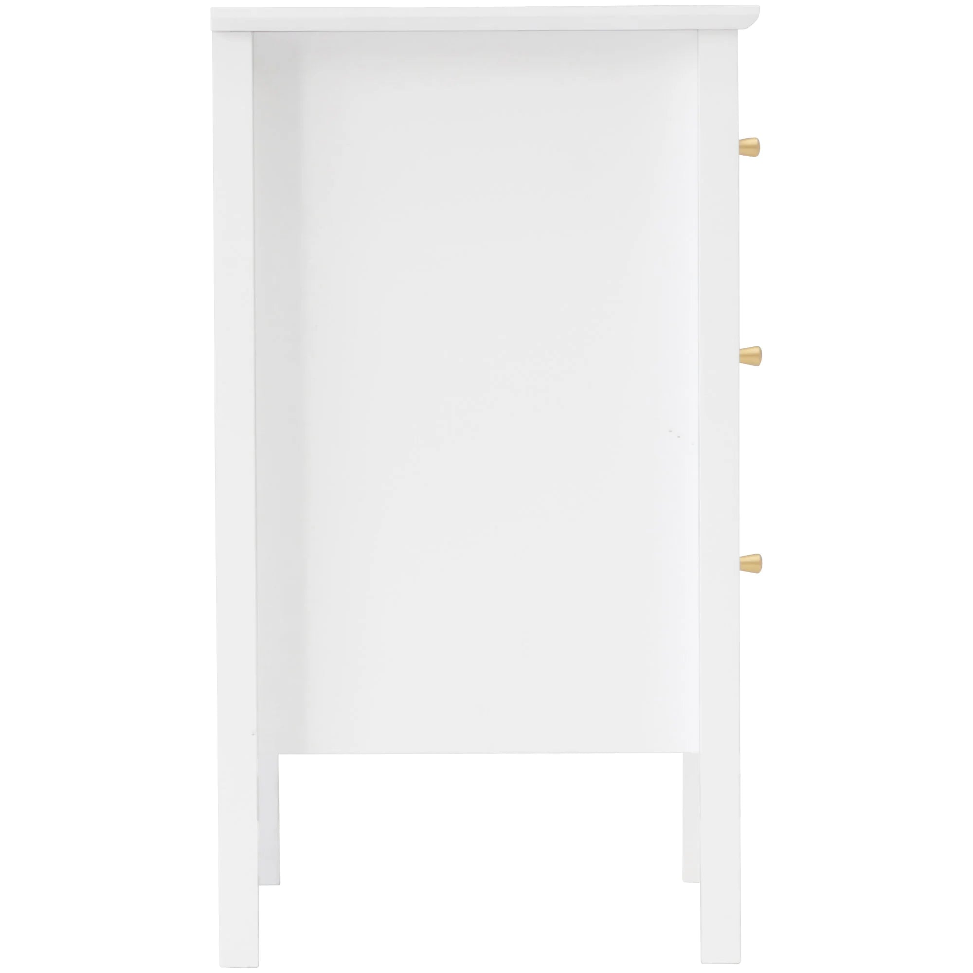 Zara Fluted 3 Drawer Side Table - White