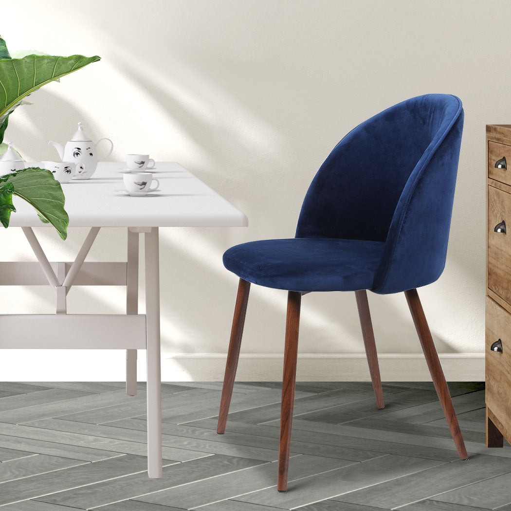 Levede 2x Dining Chairs Seat French Navy