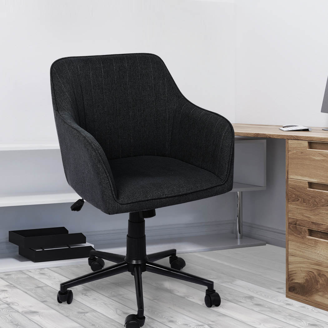 Levede Office Chair Fabric Computer Black