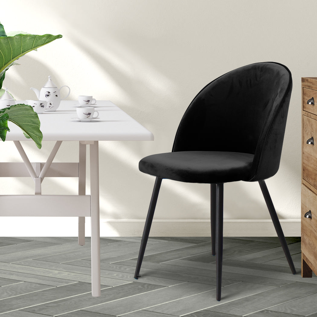 Levede 2x Dining Chairs Kitchen Cafe Black