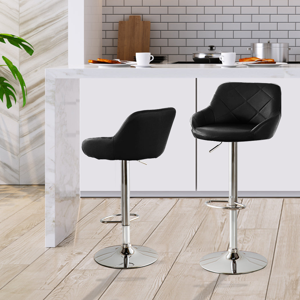 Levede 2x Bar Stools Kitchen Barstools Black