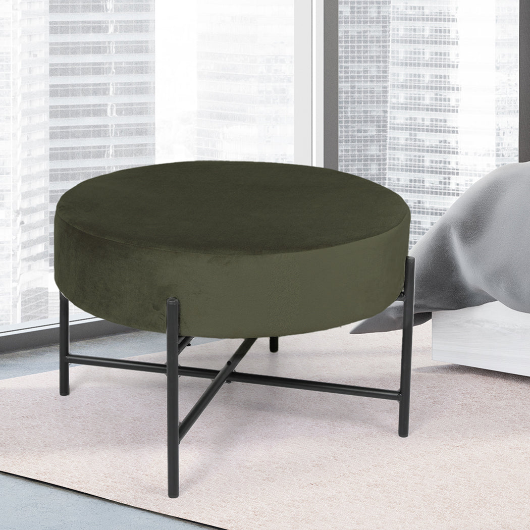 Levede Foot Stool Ottoman Footstool Green