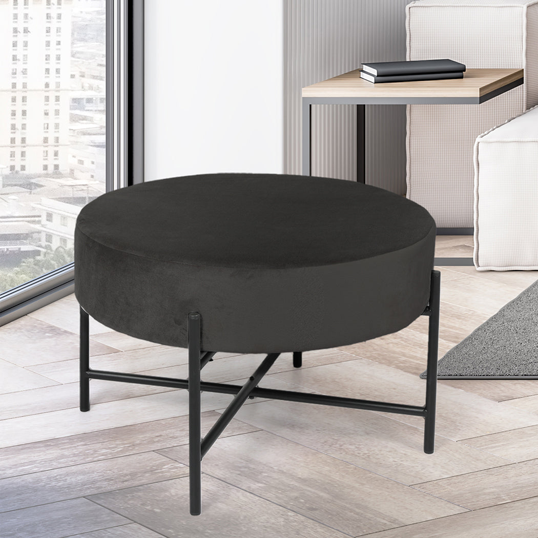 Levede Foot Stool Ottoman Footstool Black