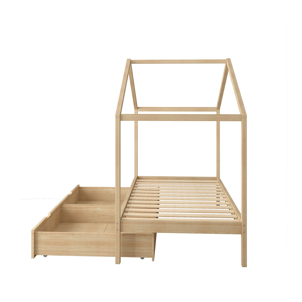 Levede Bed Frame Wooden Single Timber Natural