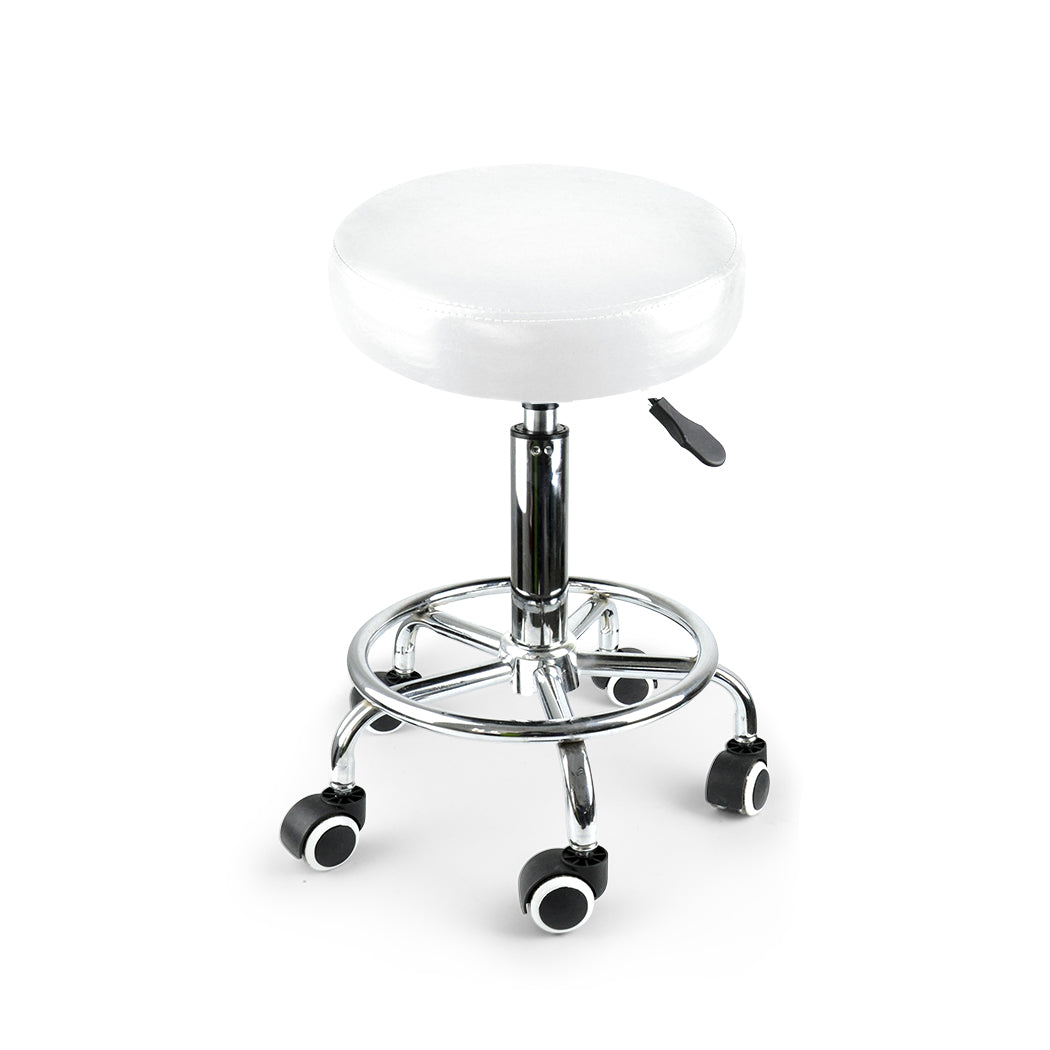 Levede Salon Stool Swivel Hairdressing White