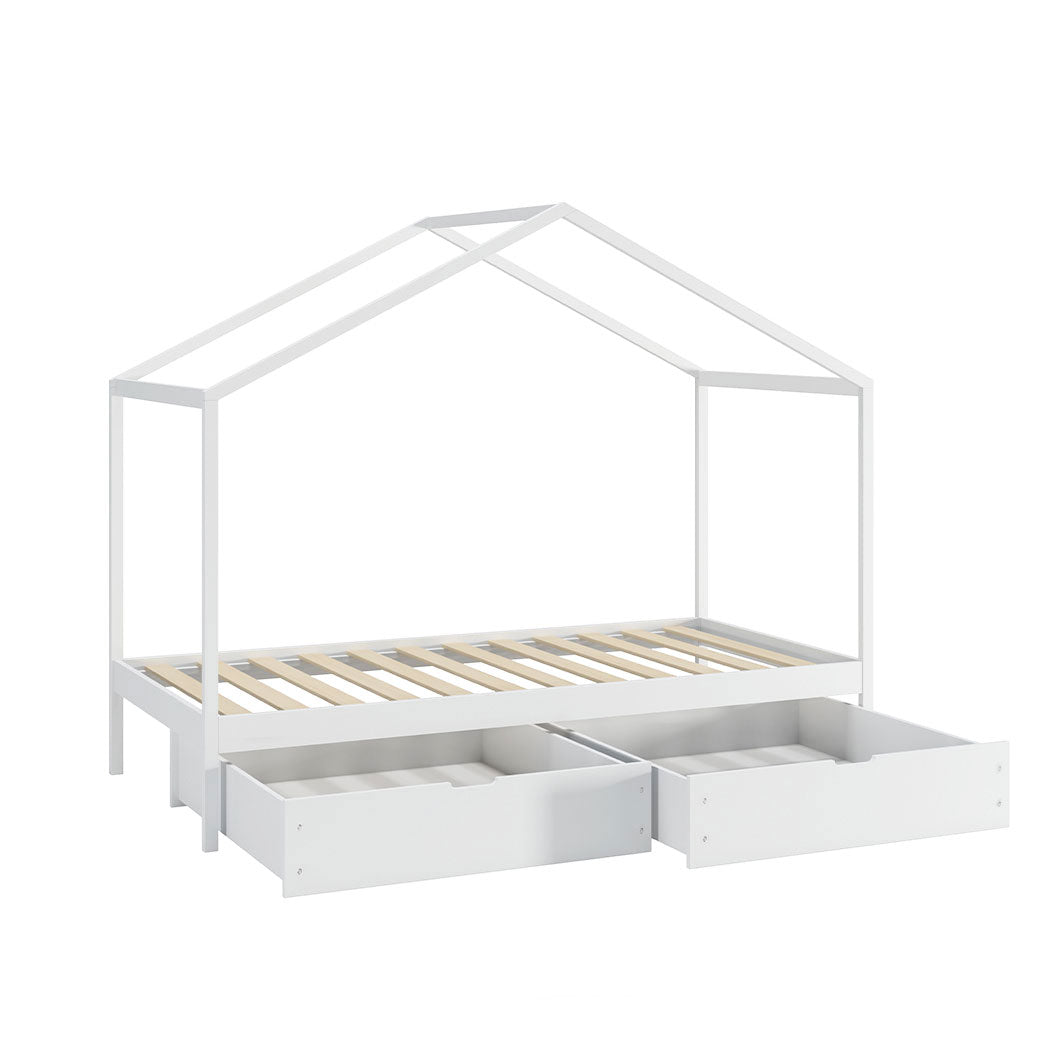 Levede Bed Frame Wooden Single Timber White