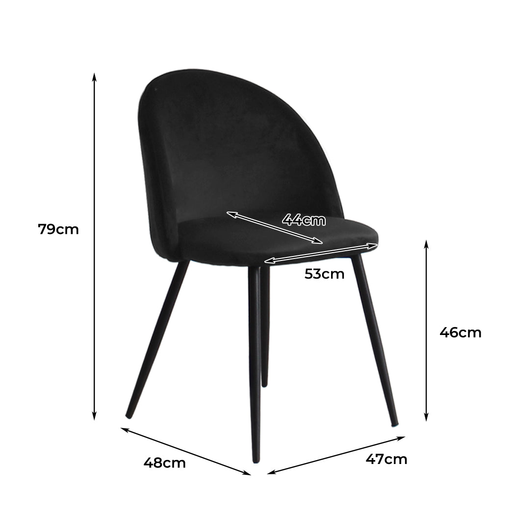 Levede 2x Dining Chairs Kitchen Cafe Black