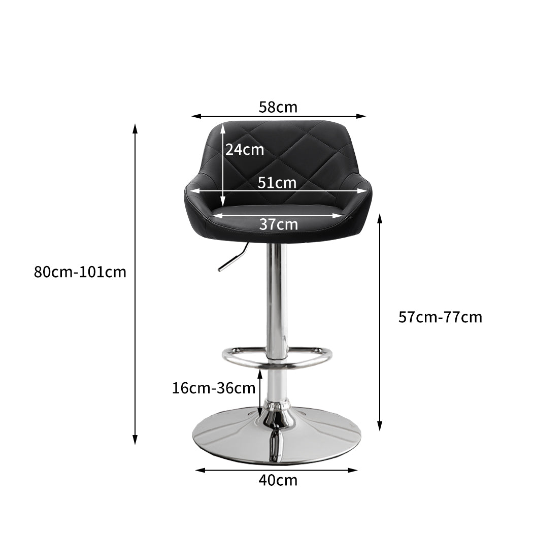 Levede 2x Bar Stools Kitchen Barstools Black