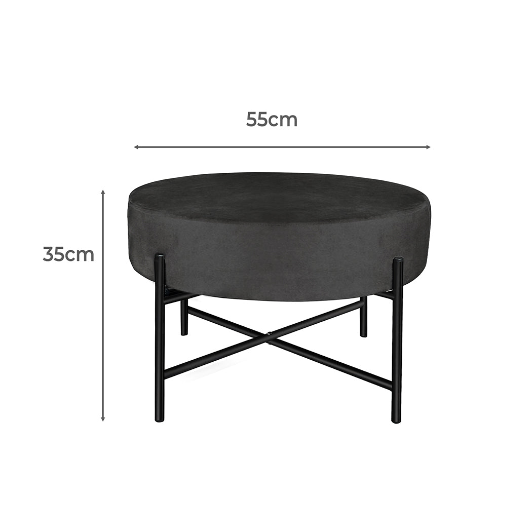 Levede Foot Stool Ottoman Footstool Black