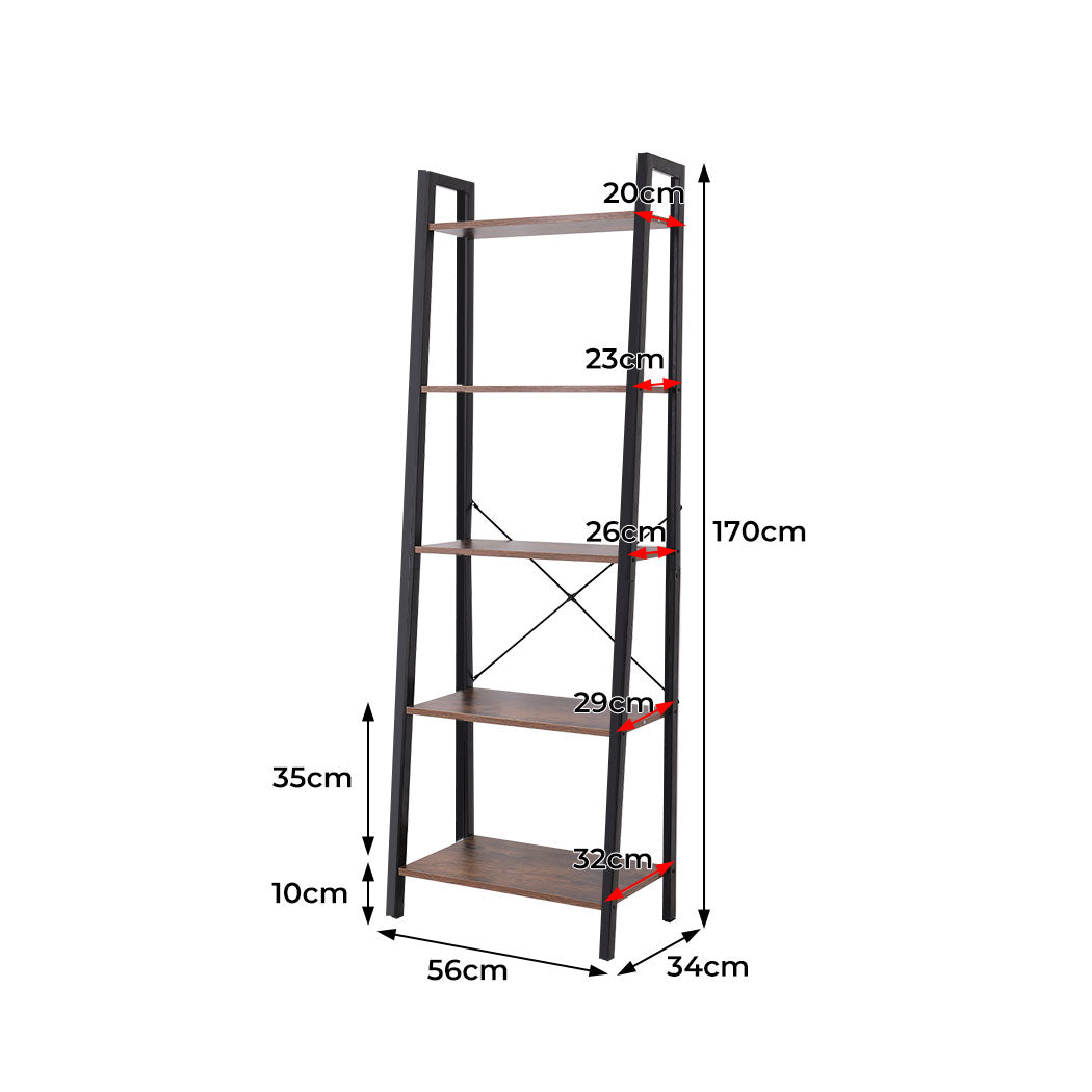 Levede 5 Tier Ladder Shelf Bookshelf