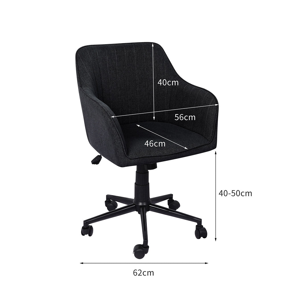 Levede Office Chair Fabric Computer Black