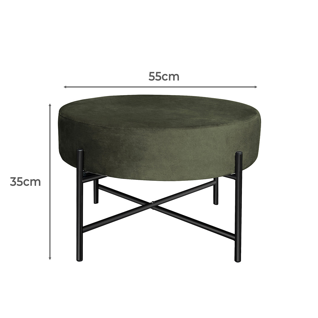 Levede Foot Stool Ottoman Footstool Green