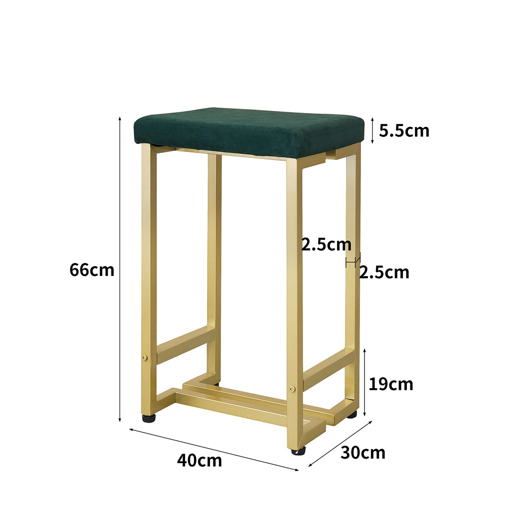 Levede 2x Bar Stools Velvet Backless