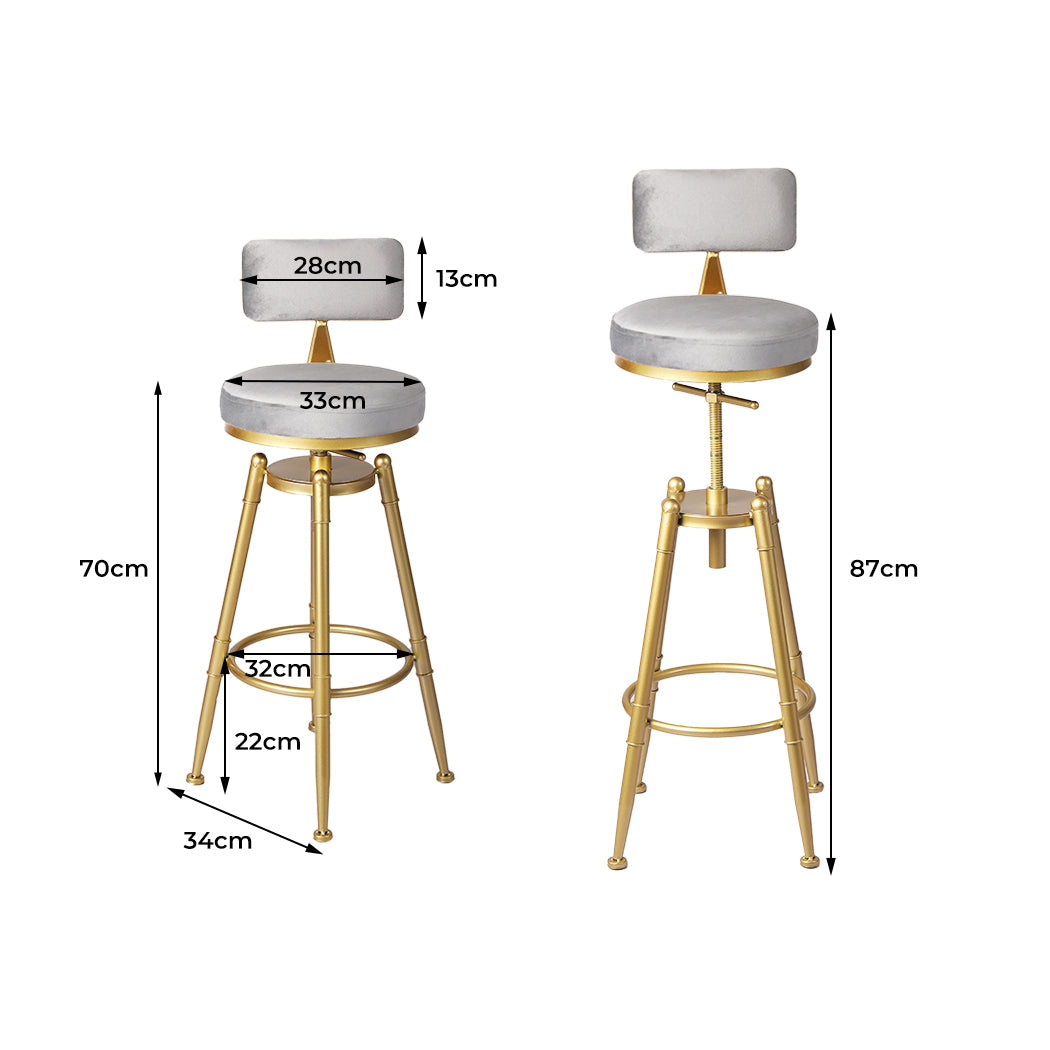 Levede 1x Bar Stools Kitchen Stool Chair Grey