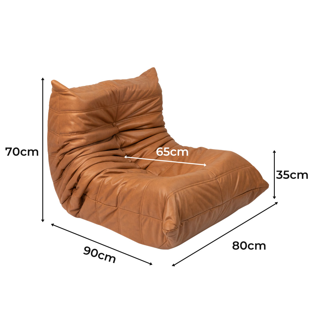 Levede Floor Chair Caterpillar Sofa Brown