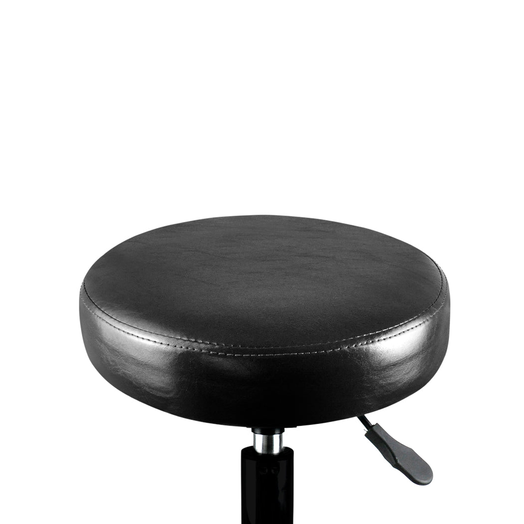 Levede Salon Stool Swivel Bar Stools Black with Black Stand